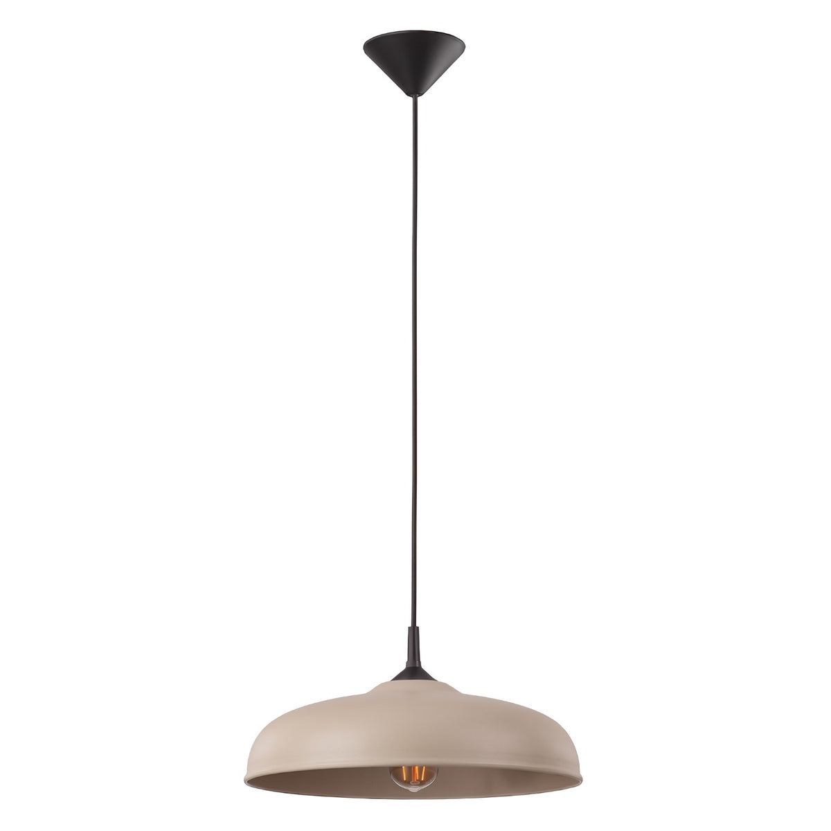 Suspension Gina métal E27, finition laque taupe