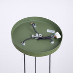 Suspension Halo 3 boules opale grappe vert olive en situation