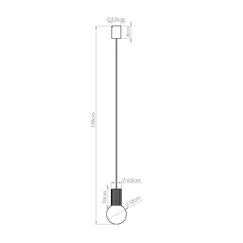 Dimensions Suspension Halo boule opale G9