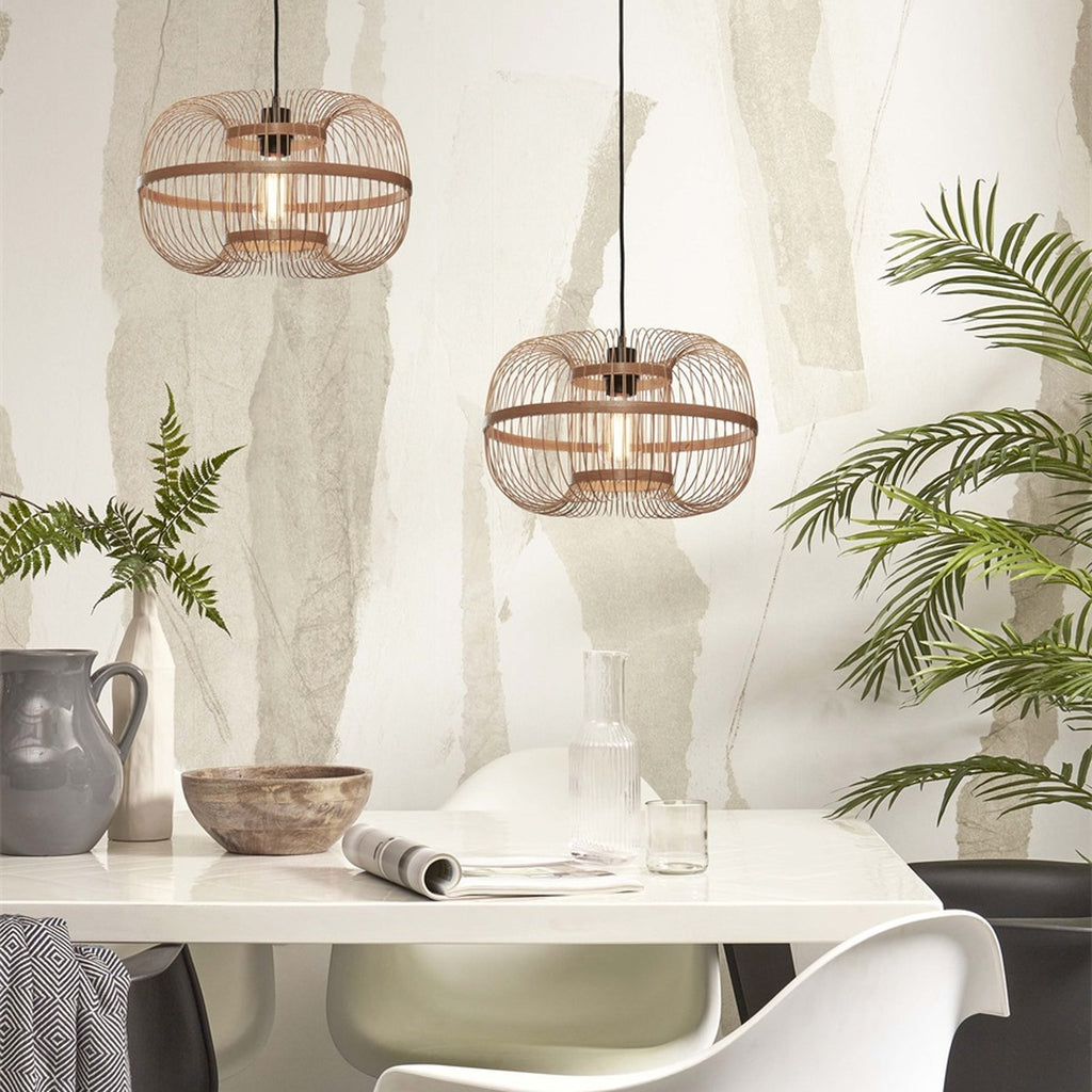 Suspension Hokkaido bambou naturel 25 cm E27, vue 2