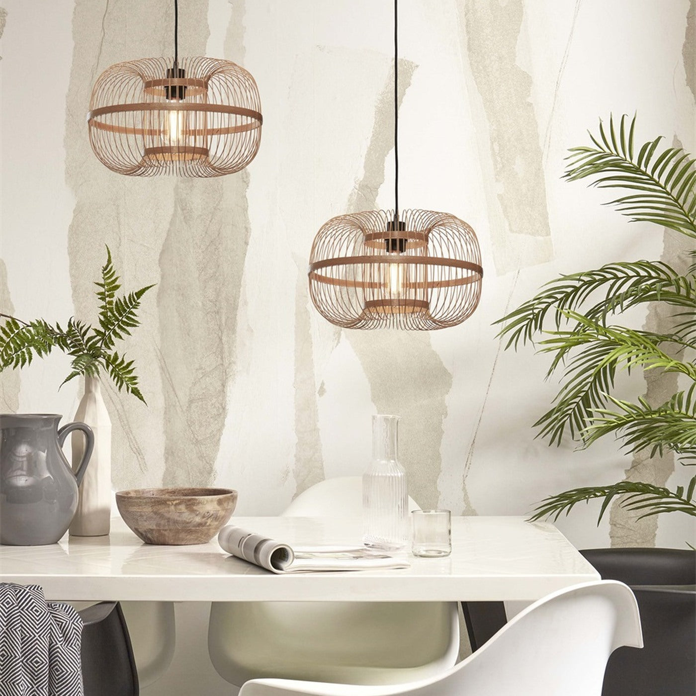 Suspension Hokkaido bambou naturel 25 cm E27, vue 2