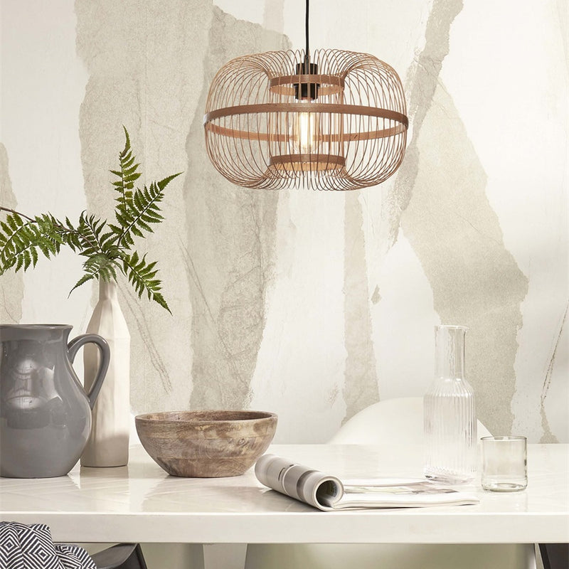 Dimensions Suspension Hokkaido bambou naturel 25 cm E27