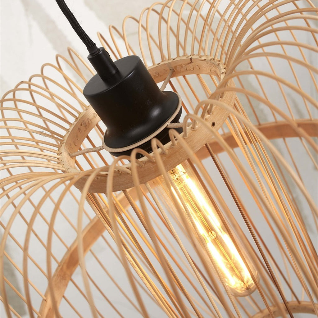 Suspension Hokkaido bambou naturel 38 cm E27, vue 7