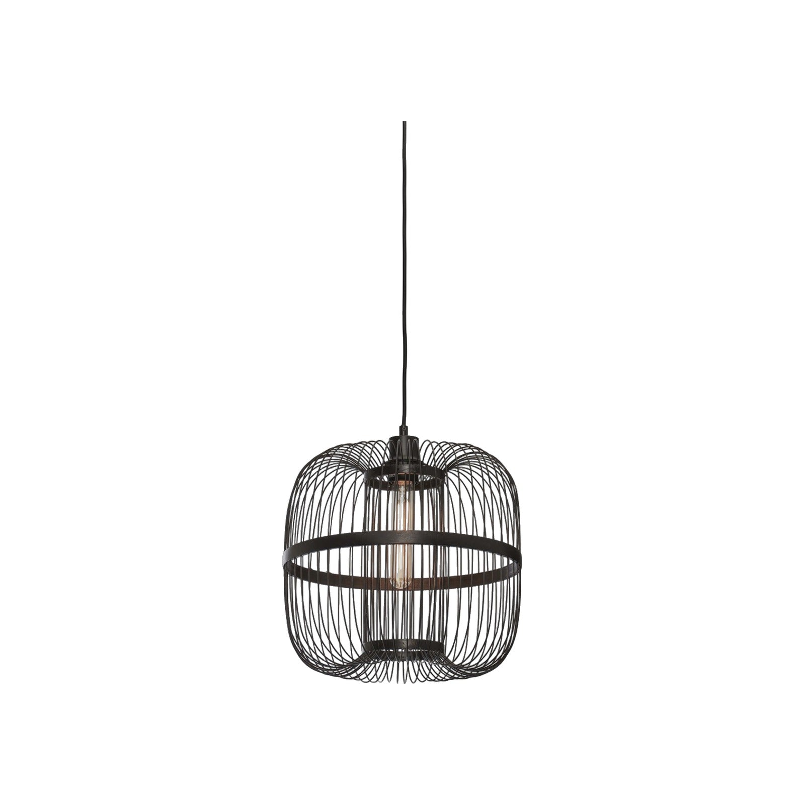 Suspension Hokkaido bambou noir 38 cm E27