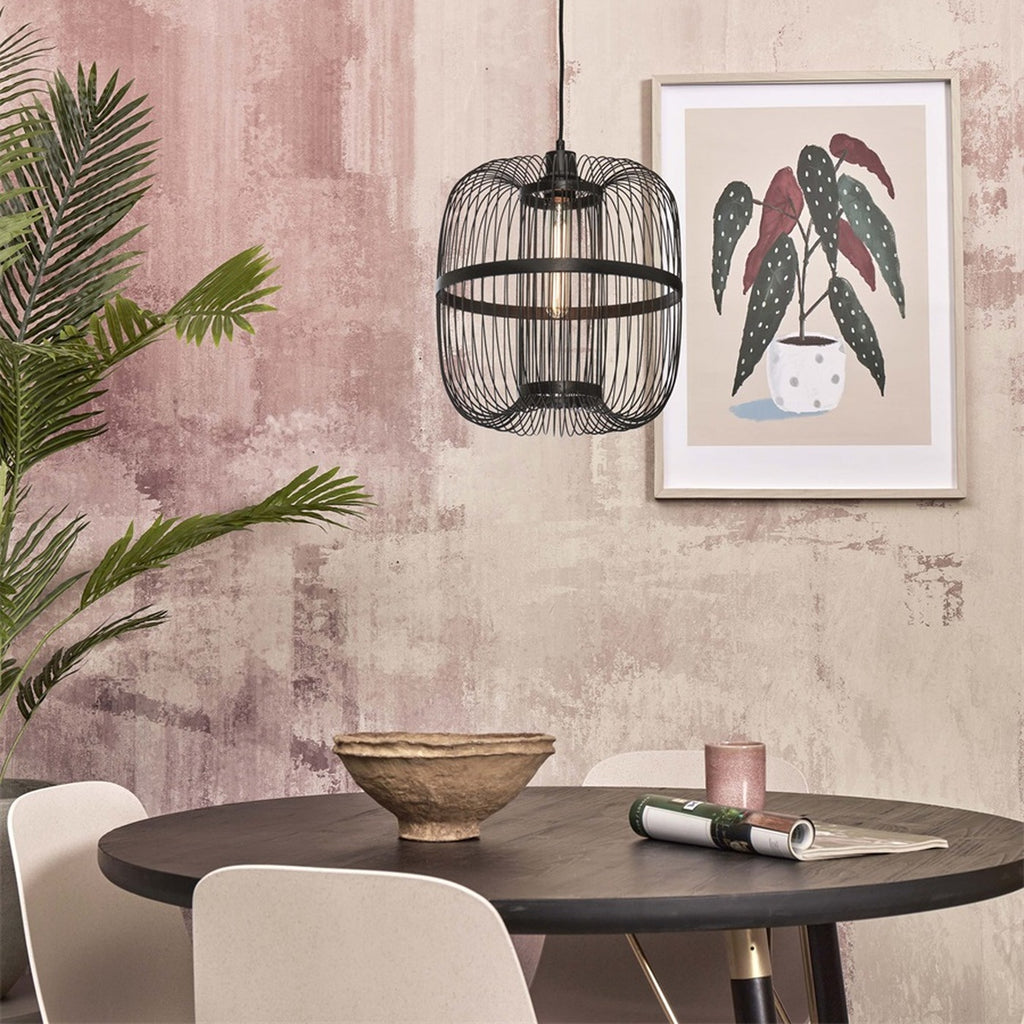 Suspension Hokkaido bambou noir 38 cm E27, vue 4