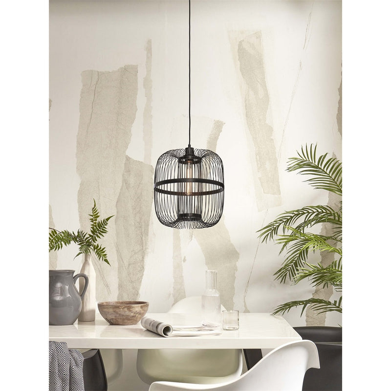 Dimensions Suspension Hokkaido bambou noir 38 cm E27