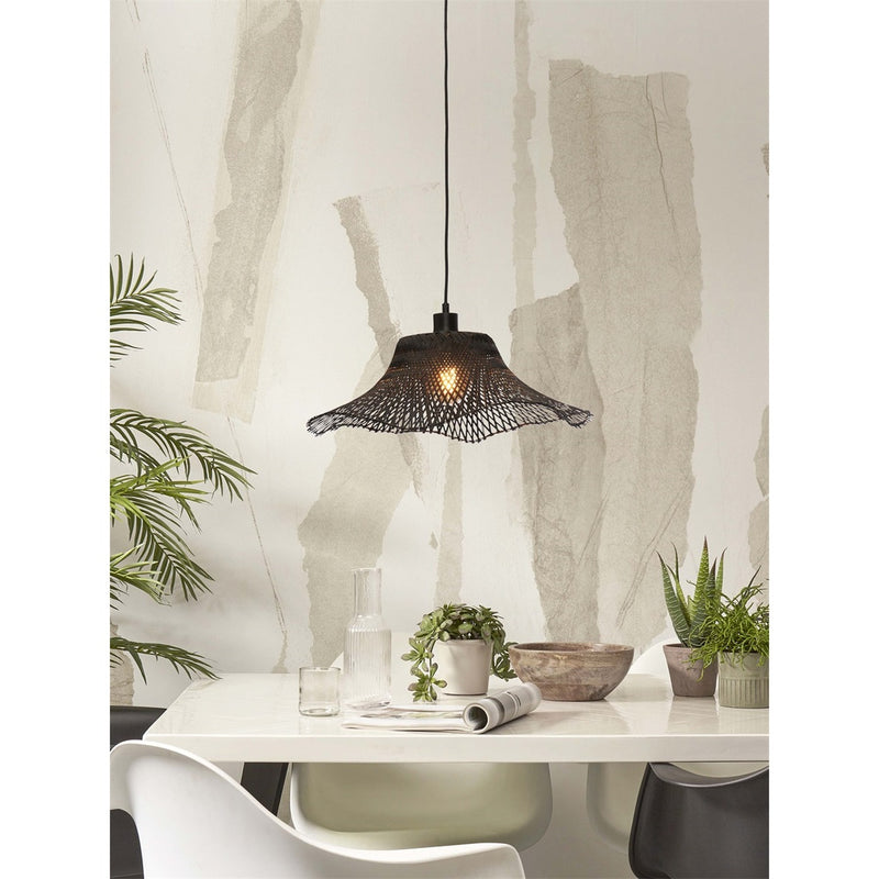 Dimensions Suspension Ibiza bambou noir 50 cm E27