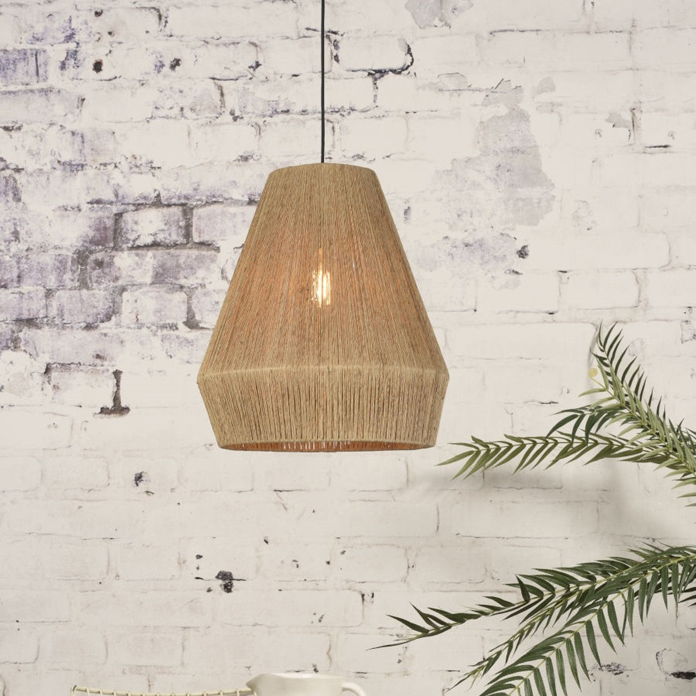 Suspension Iguazu jute naturel 40 cm E27, vue 4