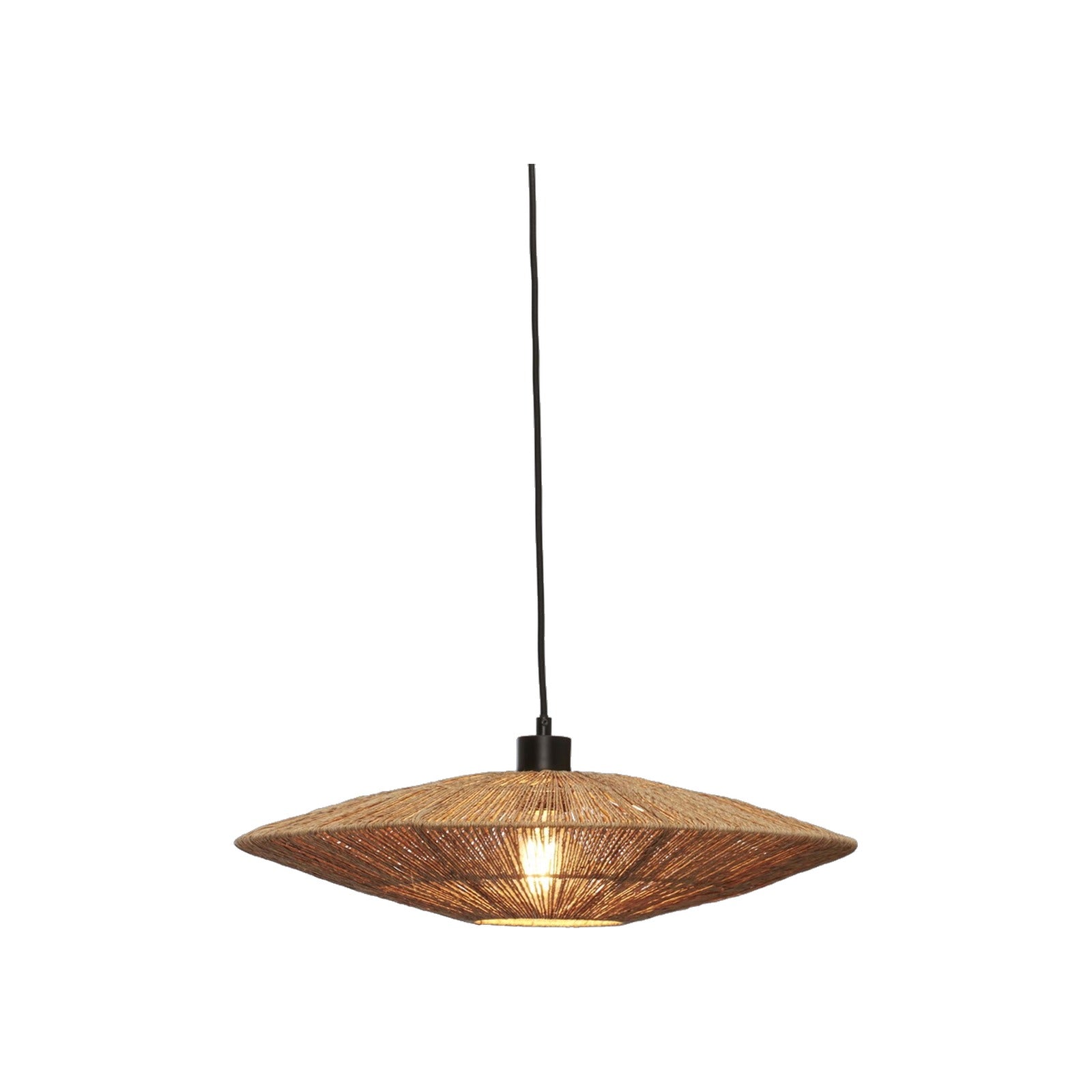 Suspension Iguazu jute naturel disque 55 cm E27
