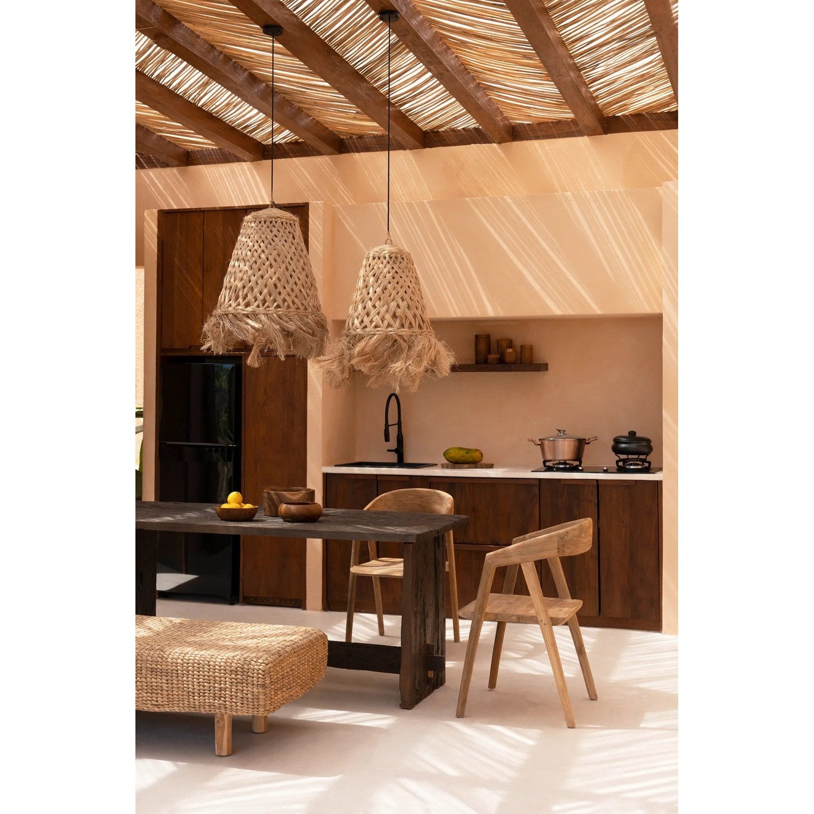 Abat-jour de suspension Jelly Fish en abaca naturel 63 cm, vue 3