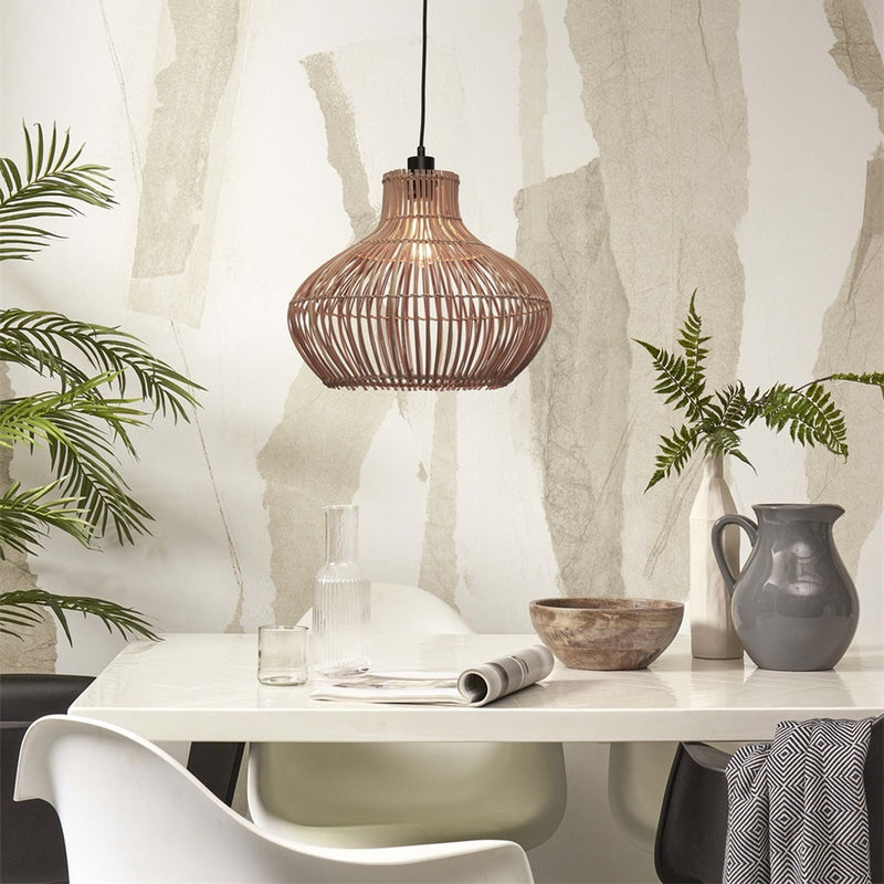Dimensions Suspension Kalahari rotin naturel 42 cm E27