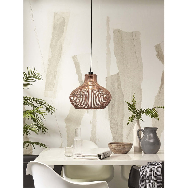Dimensions Lámpara colgante Kalahari ratán natural 42 cm E27