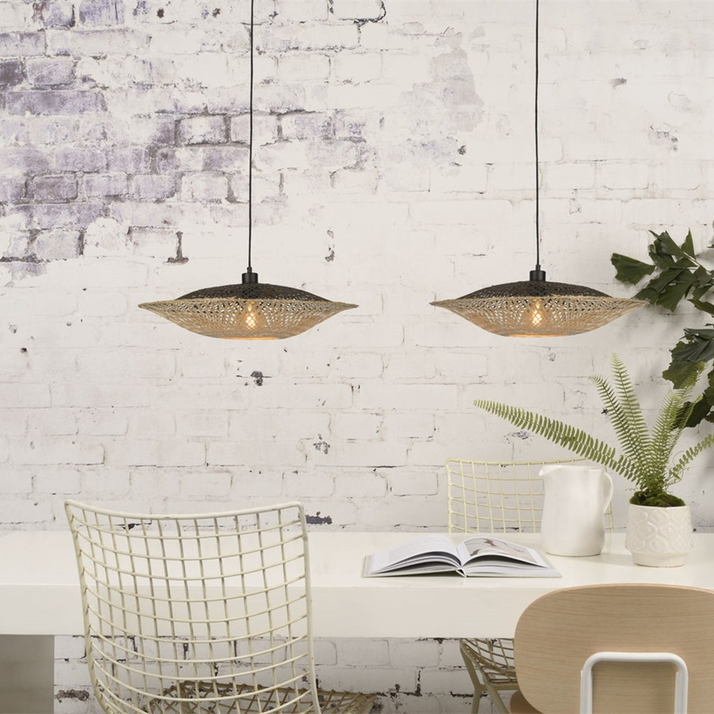 Suspension Kalimantan bambou naturel 44 cm E27, vue 2