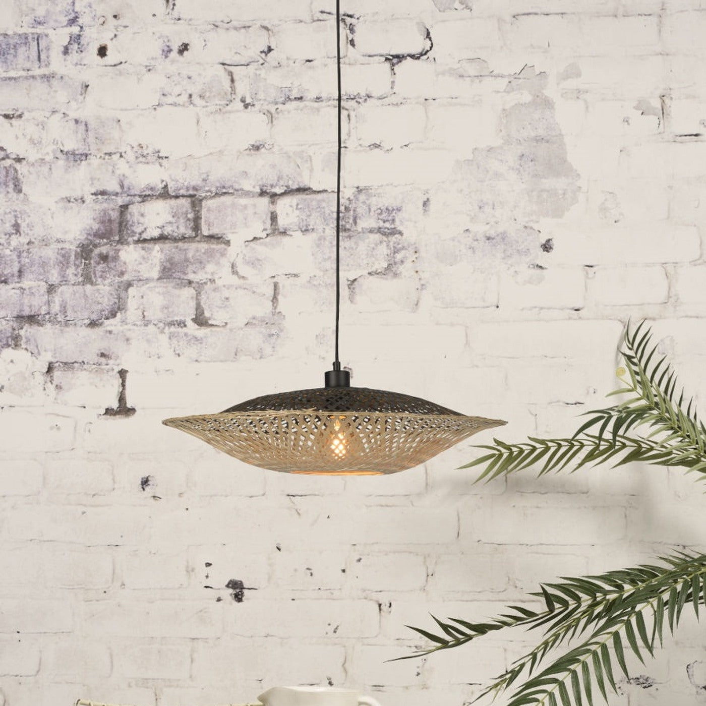 Suspension Kalimantan bambou naturel 44 cm E27, vue 3