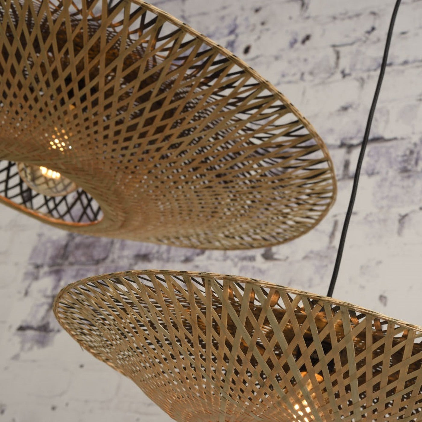 Suspension Kalimantan bambou naturel 44 cm E27, vue 8
