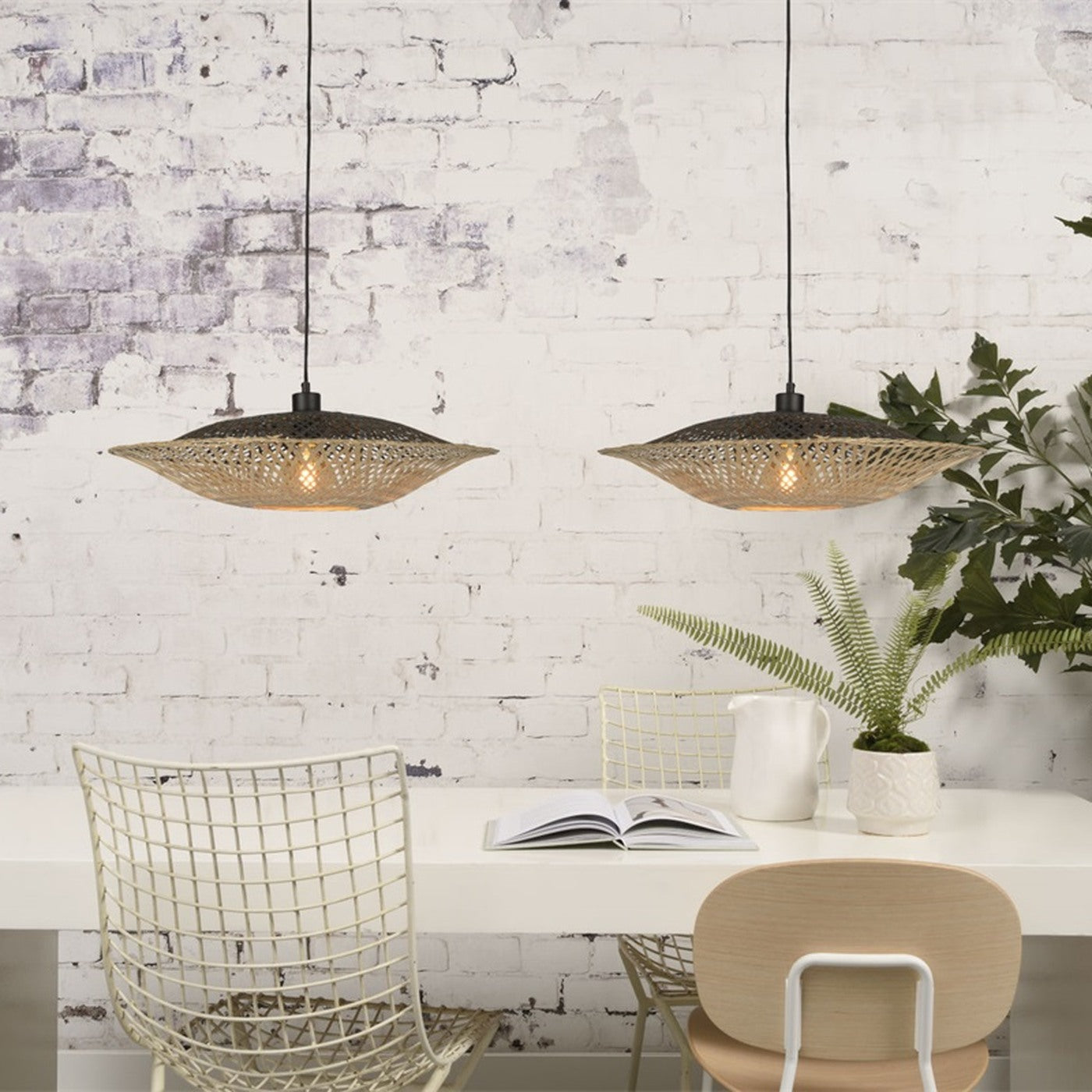Suspension Kalimantan bambou naturel 60 cm E27, vue 3