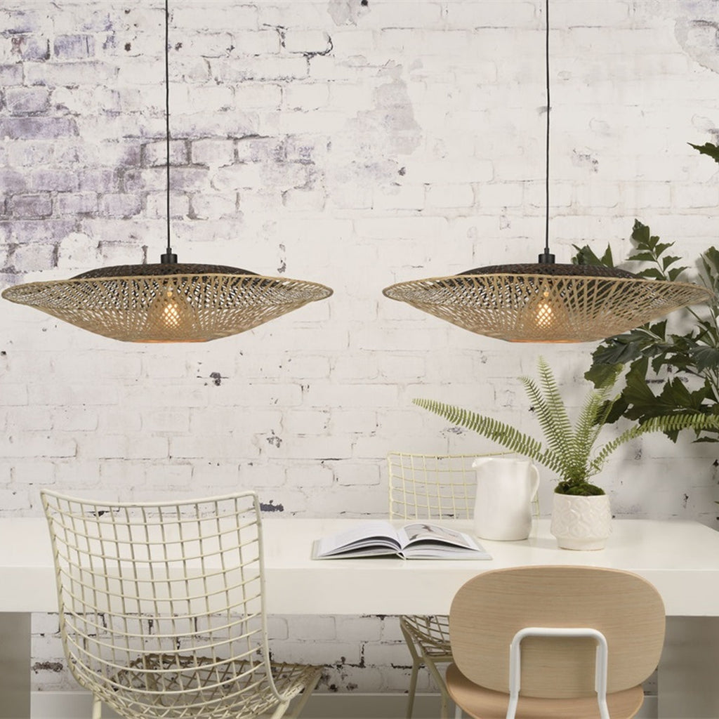 Suspension Kalimantan bambou naturel 87 cm E27, vue 2