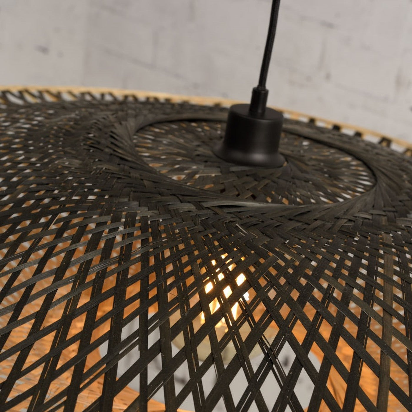Suspension Kalimantan bambou naturel 87 cm E27, vue 3