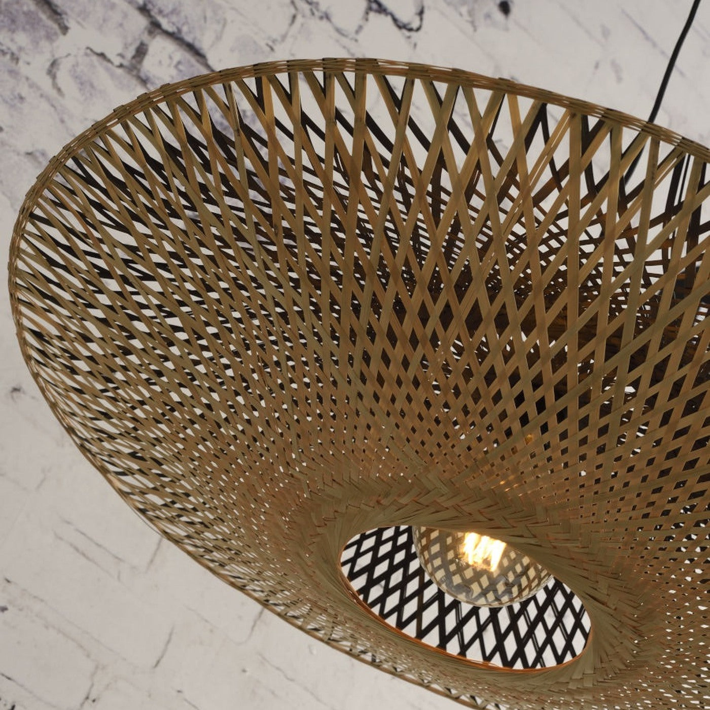Suspension Kalimantan bambou naturel 87 cm E27, vue 4