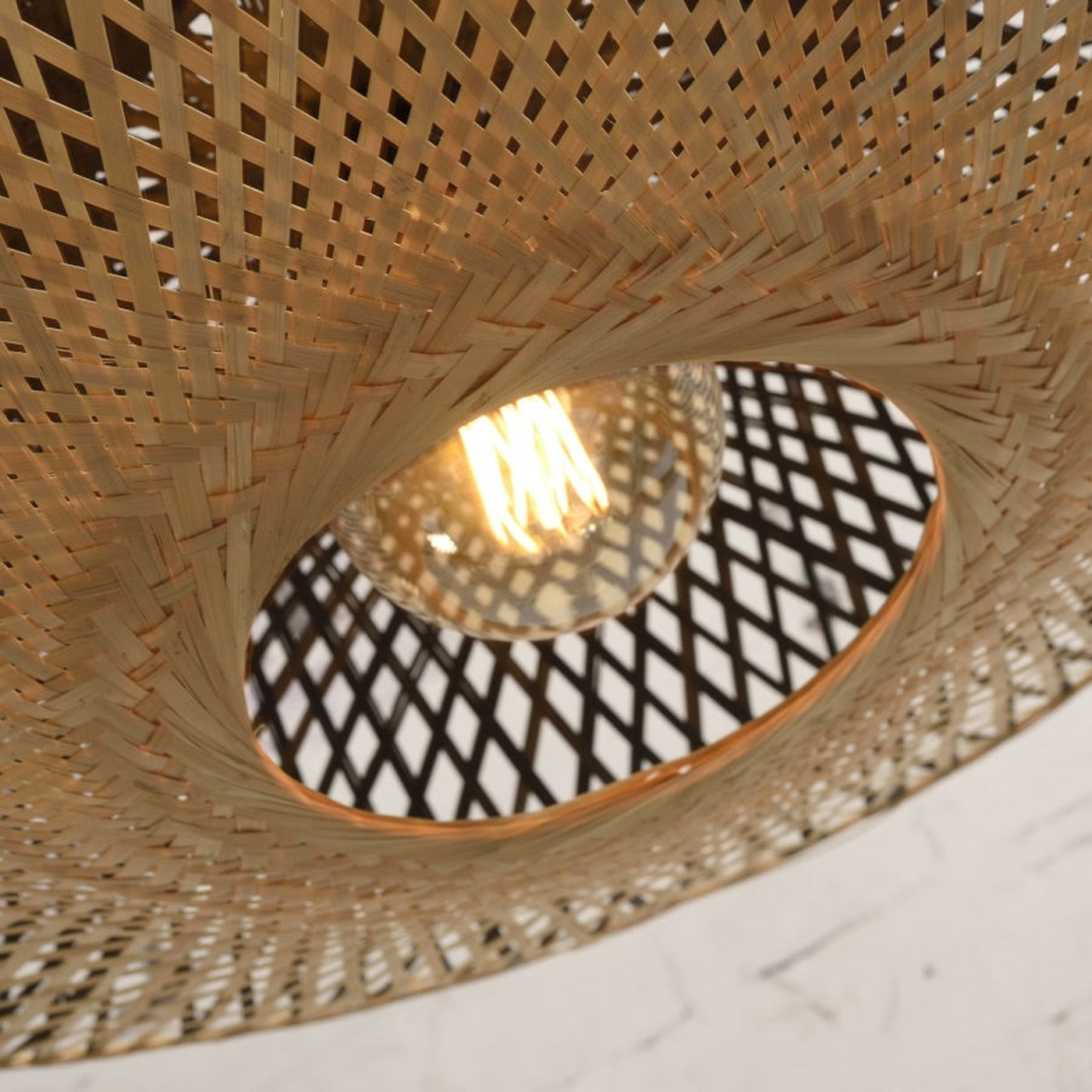 Suspension Kalimantan bambou naturel 87 cm E27, vue 5