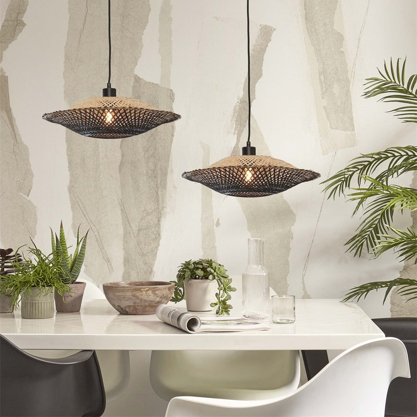 Suspension Kalimantan bambou noir 44 cm E27, vue 2