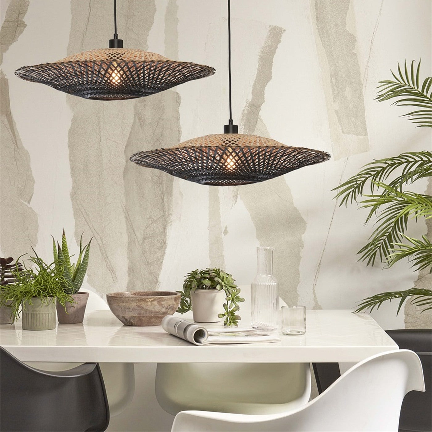 Suspension Kalimantan bambou noir 60 cm E27, vue 2