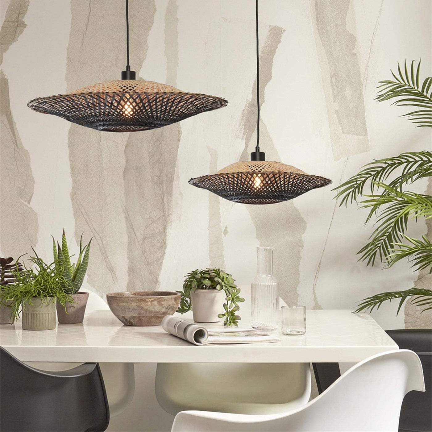 Suspension Kalimantan bambou noir 60 cm E27, vue 3