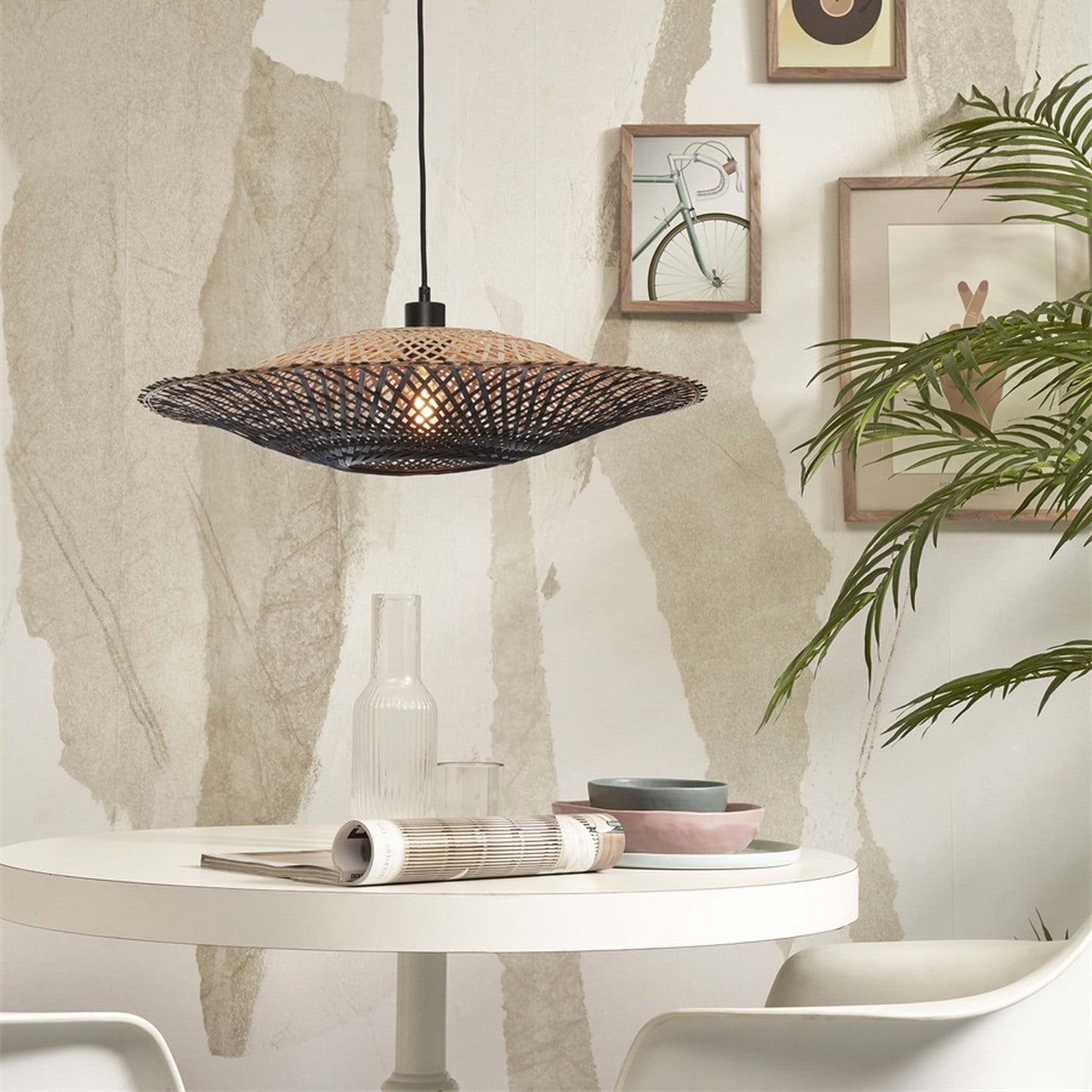 Suspension Kalimantan bambou noir 60 cm E27, vue 5