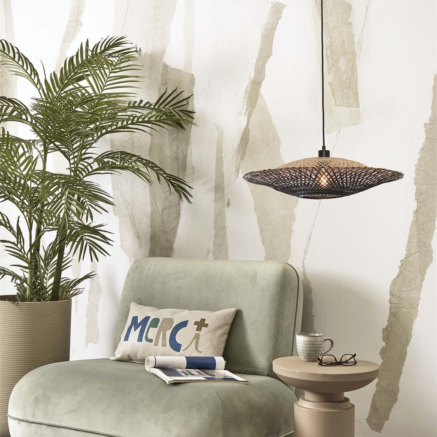 Suspension Kalimantan bambou noir 60 cm E27, vue 7