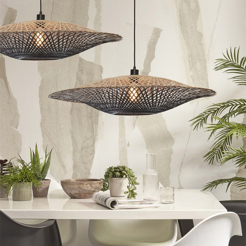 Suspension Kalimantan bambou noir 87 cm E27, vue 2