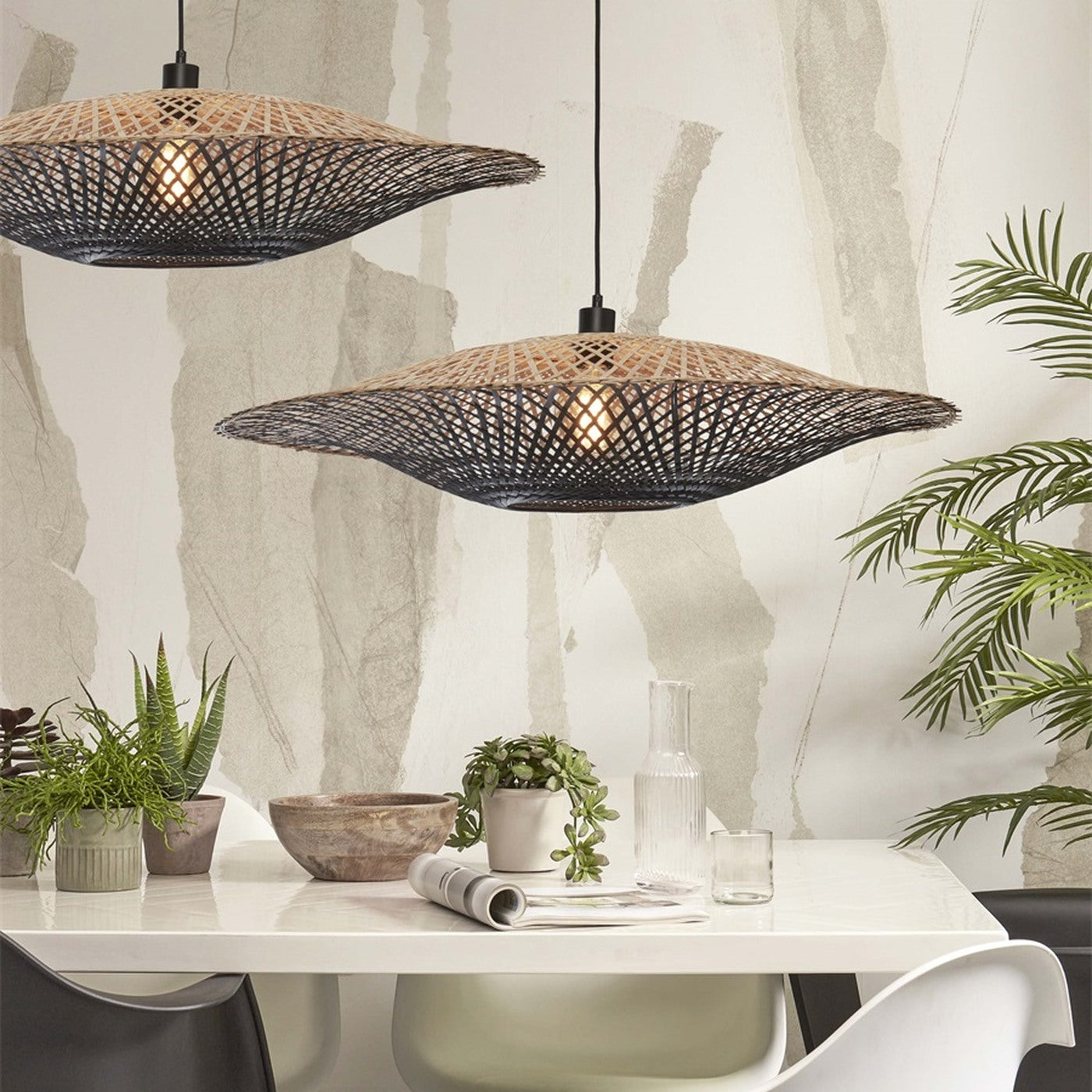 Suspension Kalimantan bambou noir 87 cm E27, vue 2