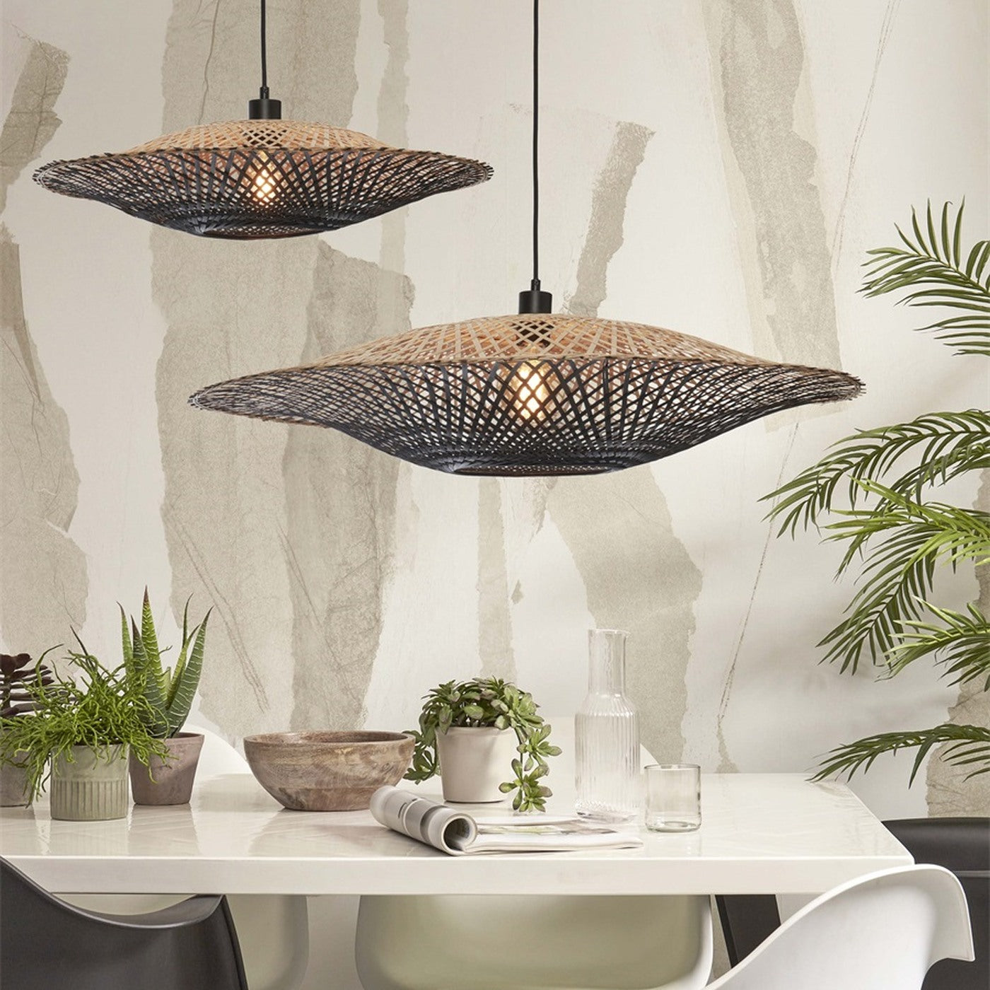 Suspension Kalimantan bambou noir 87 cm E27, vue 3