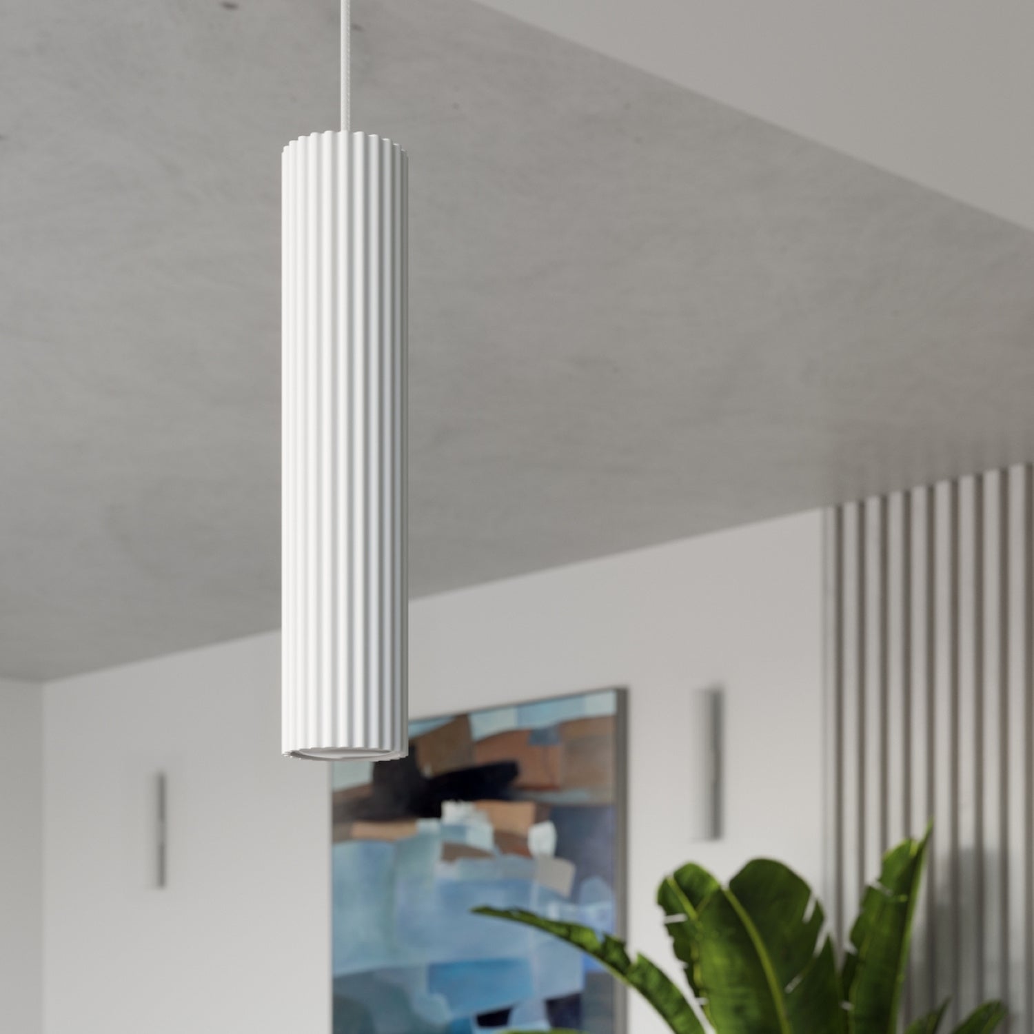 Suspension Karbon 2 tubes barre blanc en ambiance