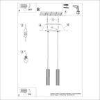 Schéma de montage du suspension Karbon 2 tubes barre blanc
