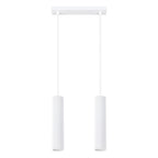 Suspension Karbon 2 tubes barre blanc, deux tubes cannelés sous leur barre