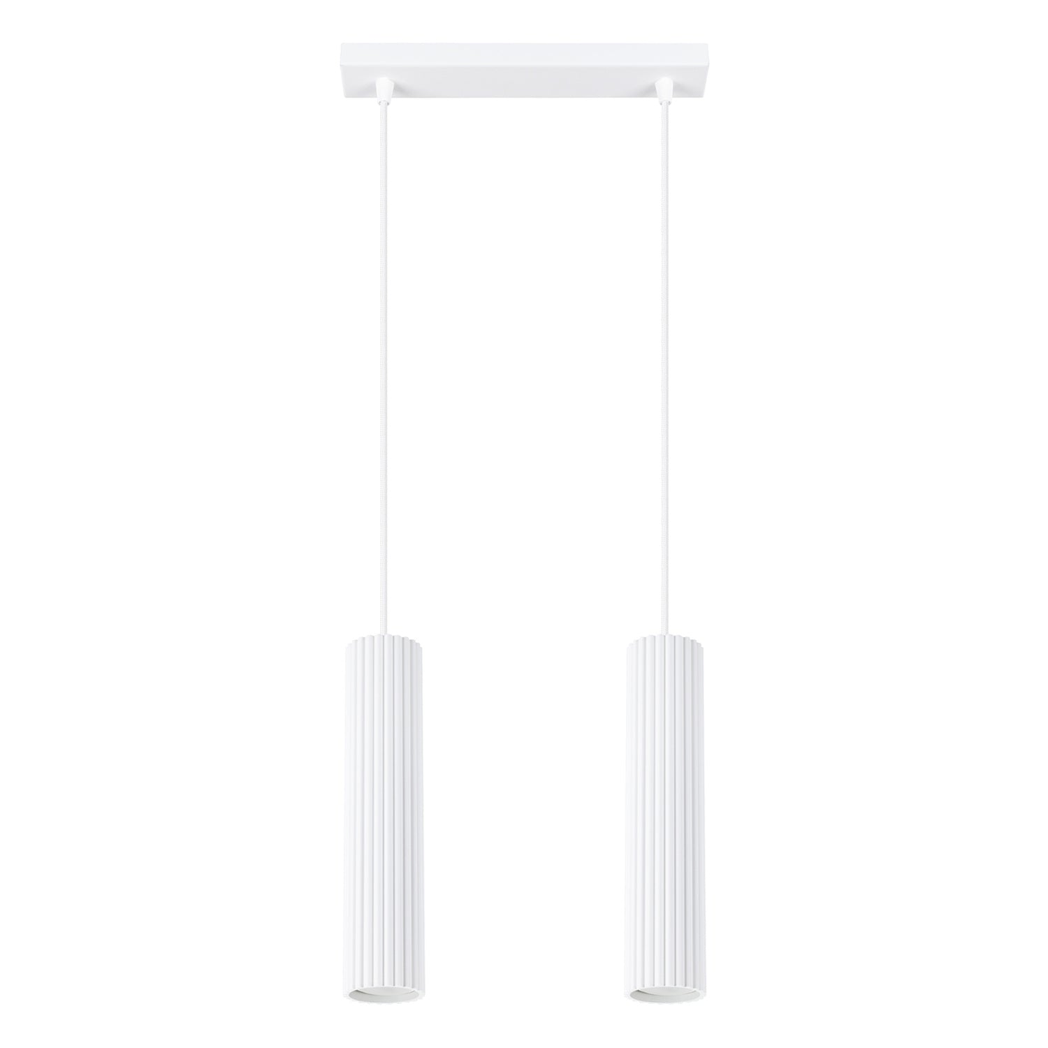 Suspension Karbon 2 tubes barre blanc, deux tubes cannelés sous leur barre