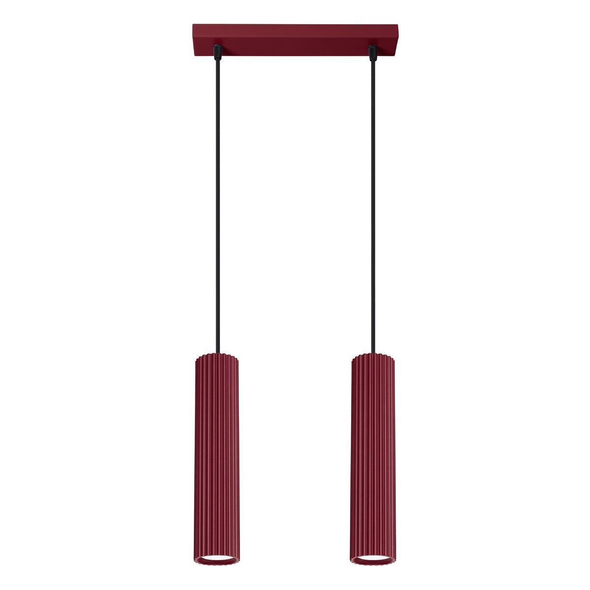 Suspension Karbon 2 tubes barre bordeaux, deux tubes cannelés sous leur barre
