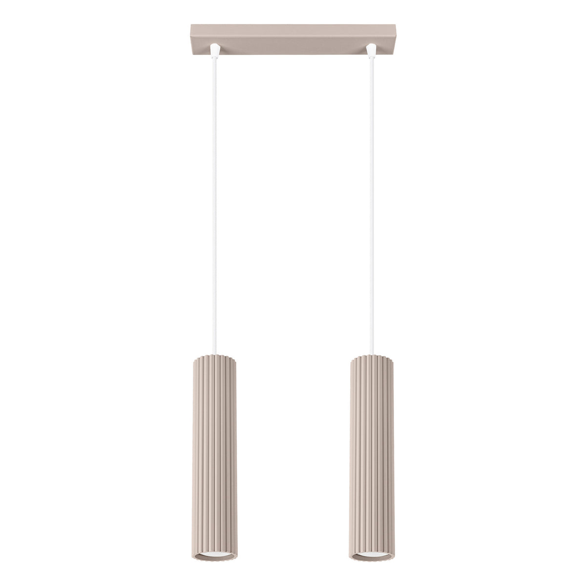 Suspension Karbon 2 tubes barre taupe, deux tubes cannelés sous leur barre