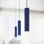 Suspension Karbon 3 tubes barre bleu outremer en ambiance