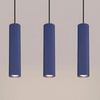 Suspension Karbon 3 tubes barre bleu outremer, vue rapprochée