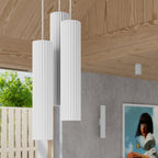 Suspension Karbon 3 tubes grappe blanc en ambiance