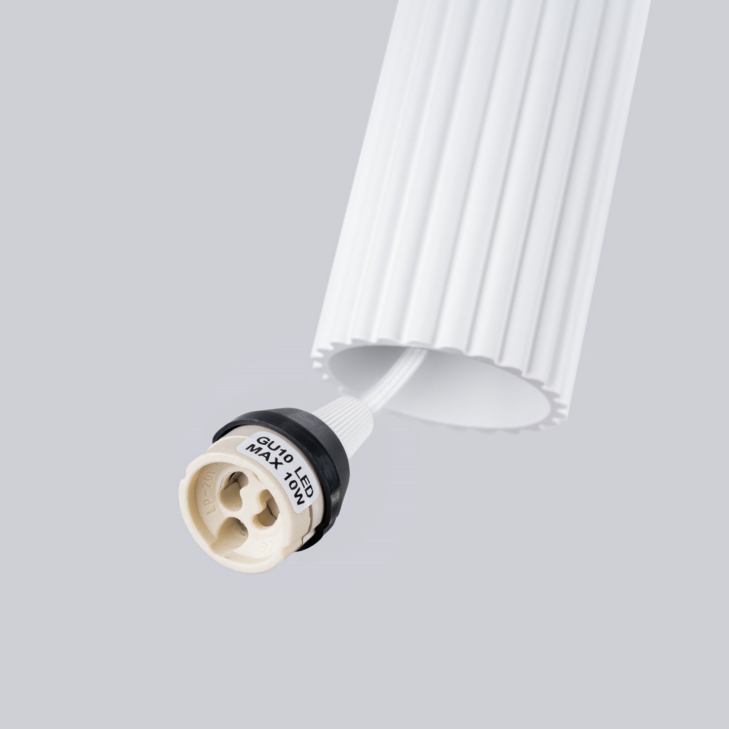 Suspension Karbon 3 tubes grappe blanc, vue rapprochée