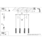 Schéma de montage du suspension Karbon 4 tubes barre beige