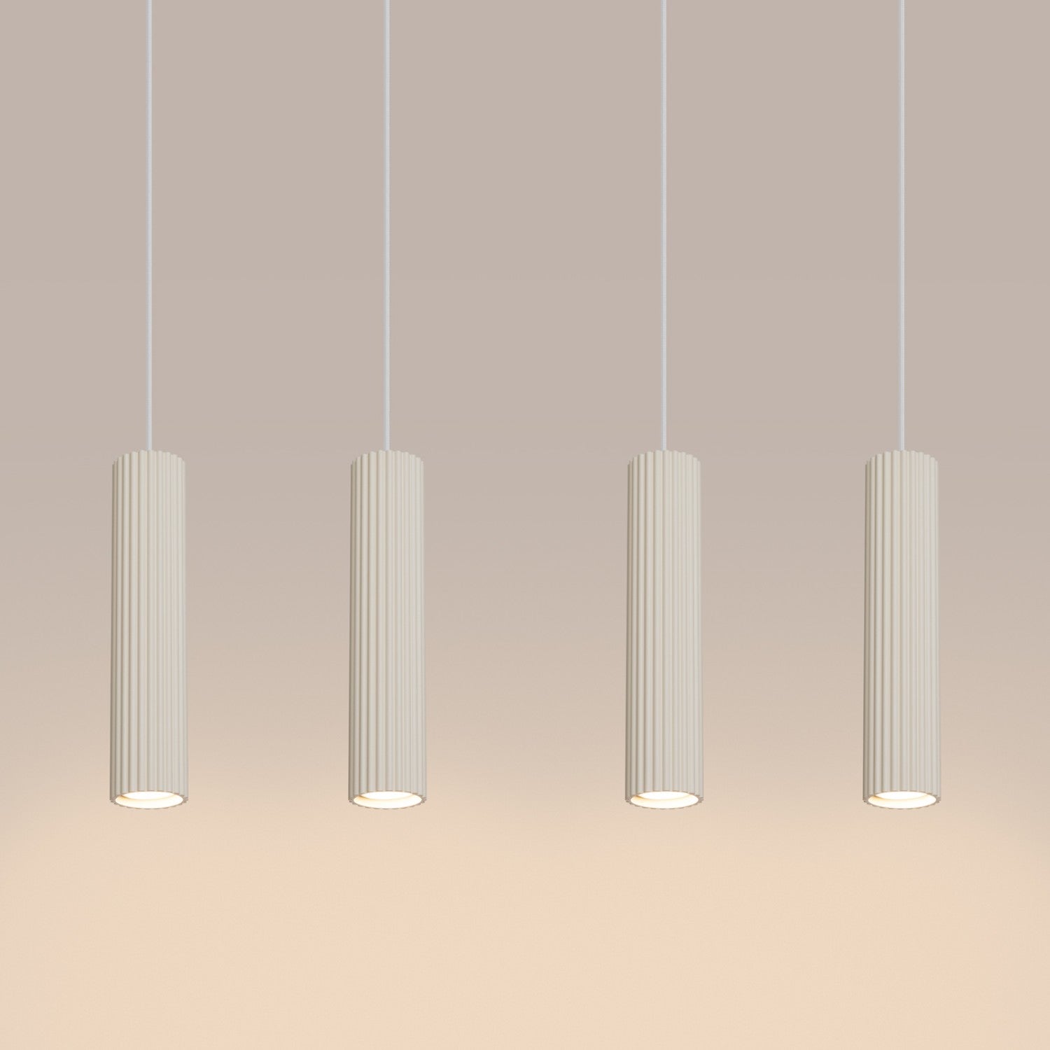 Suspension Karbon 4 tubes barre beige et sa barre de fixation