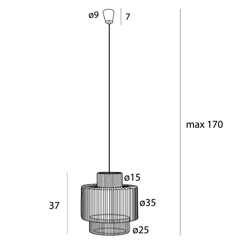 Dimensions Suspension Labriz naturel E27