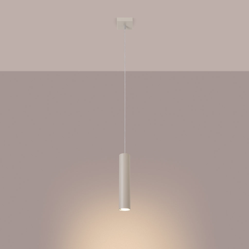 Suspension Lagos 1 lumière métal beige GU10 allumé