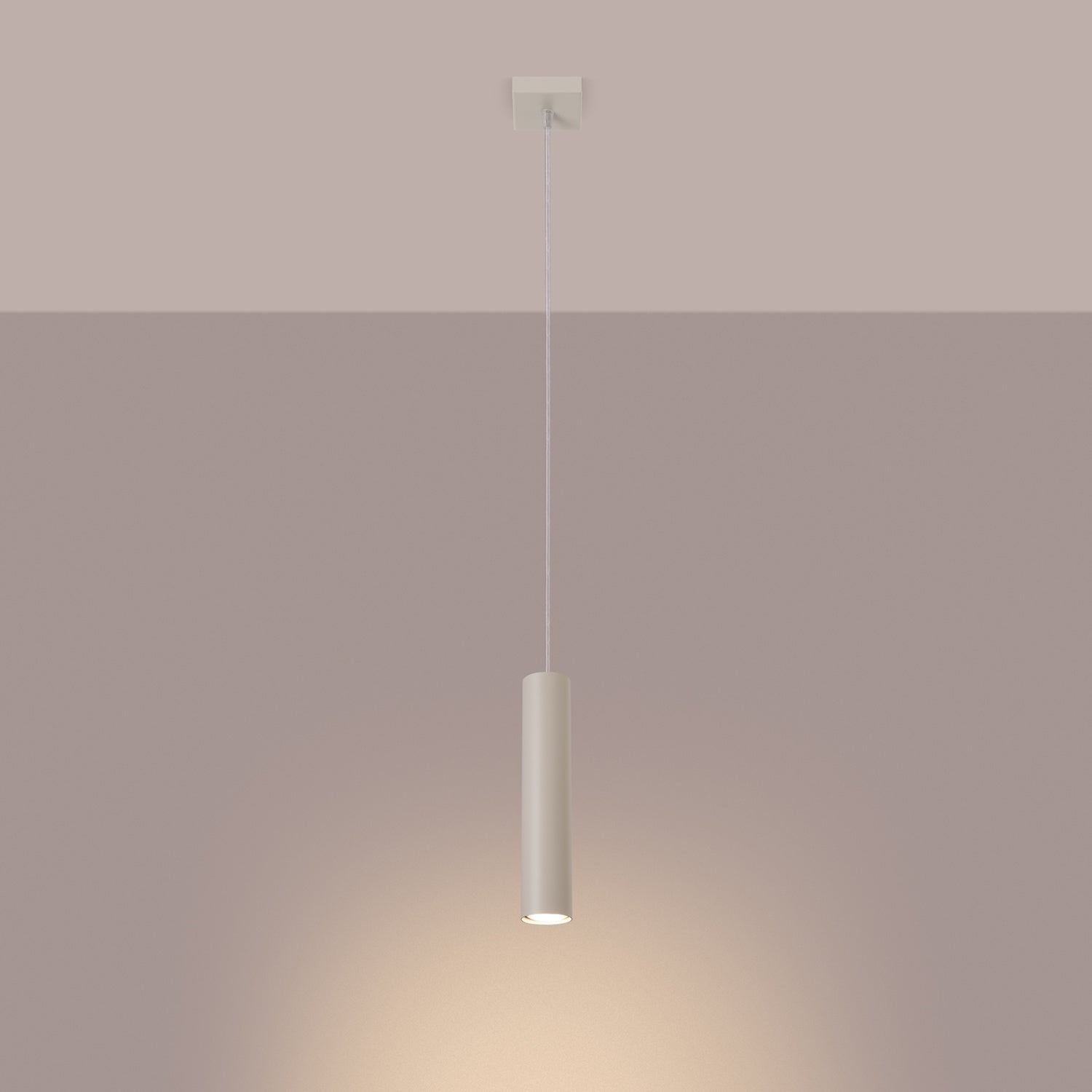 Suspension Lagos 1 lumière métal beige GU10 allumé