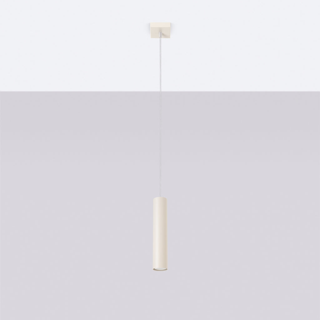 Suspension Lagos 1 lumière métal beige GU10 de profil