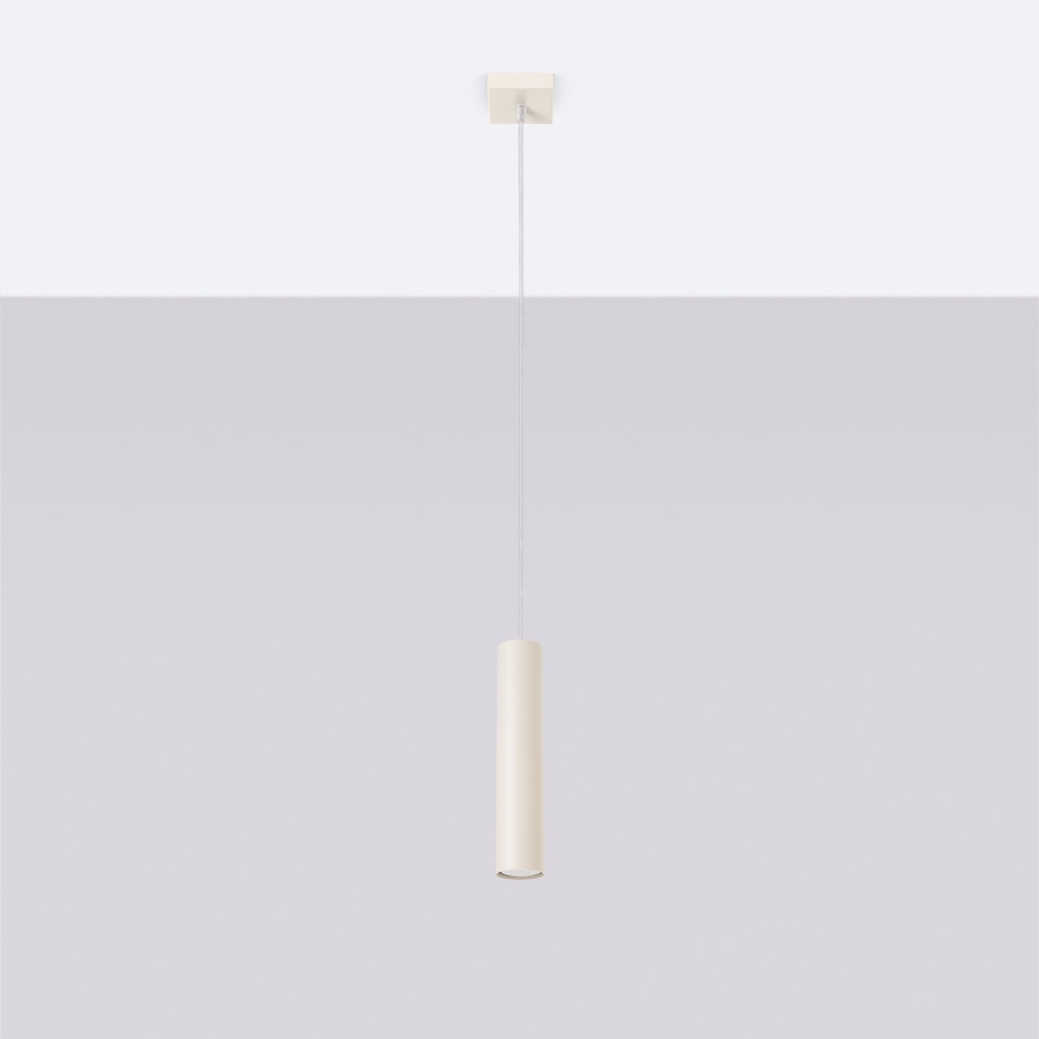 Suspension Lagos 1 lumière métal beige GU10 de profil