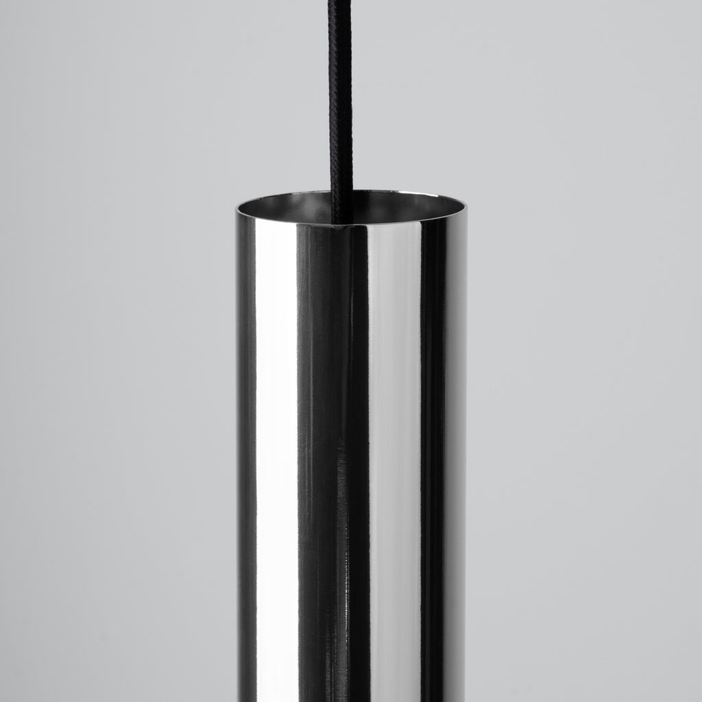 Suspension Lagos 1 lumière métal chromé GU10, détail du tube